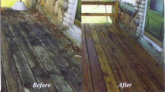 deck cleaning before and after